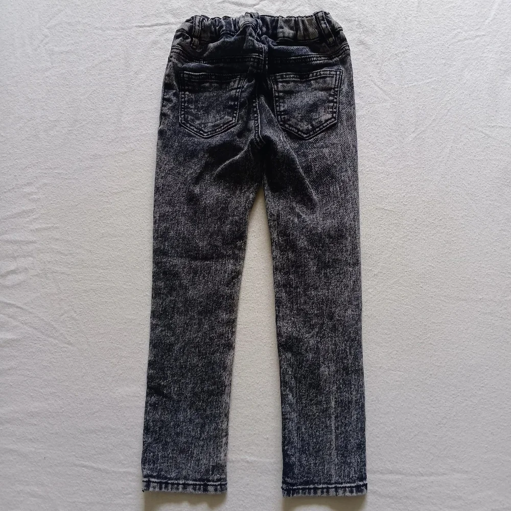 H&M Sz 3-4T Gray Skinny Jeans with Distressed Pattern Re